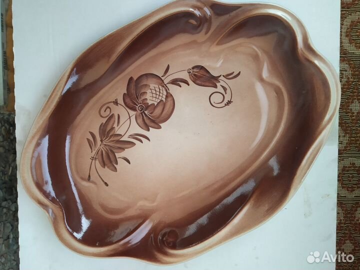 Утятница / гусятница керамическая с тарелкой