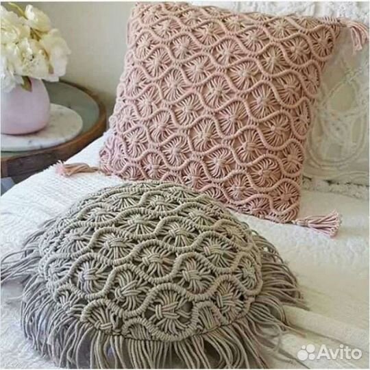 Наволочка макраме на подушку