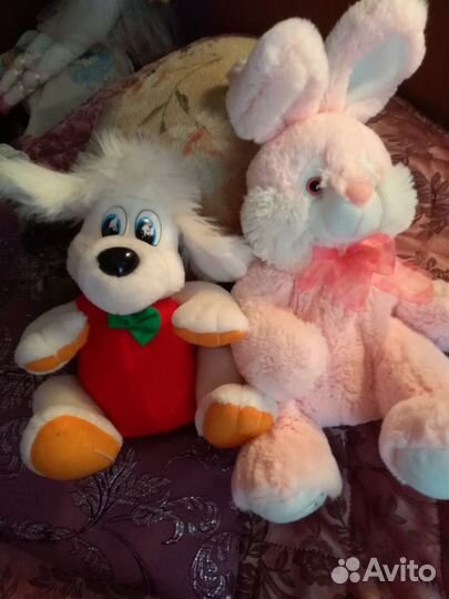 Заяц-сумка, собака, мягкие игрушки
