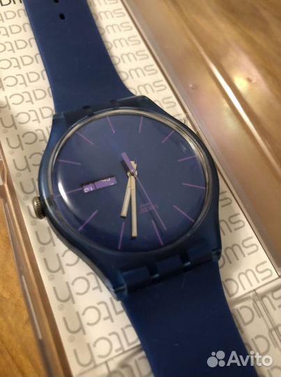 Часы swatch Синие/белые