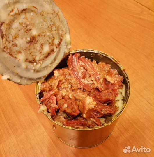 Тушёнка говяжья 525гр и мясо диких животных
