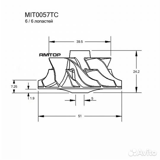 Krauf MIT0057TC Крыльчатка турбокомпрессора