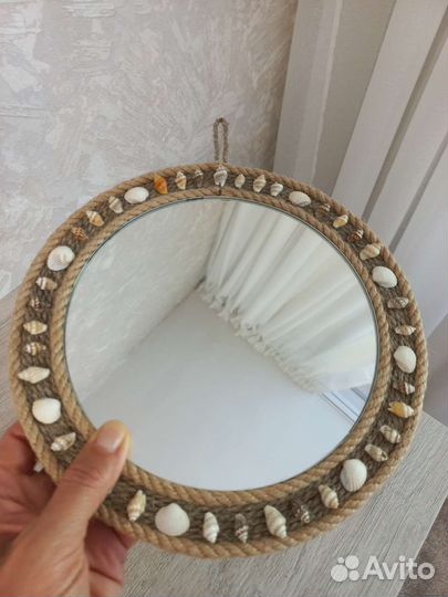 Зеркало настоящее ручной работы. 23,5 см