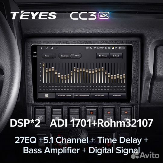 Магнитола Teyes CC3 2K 6/128 на LADA Niva 93-20