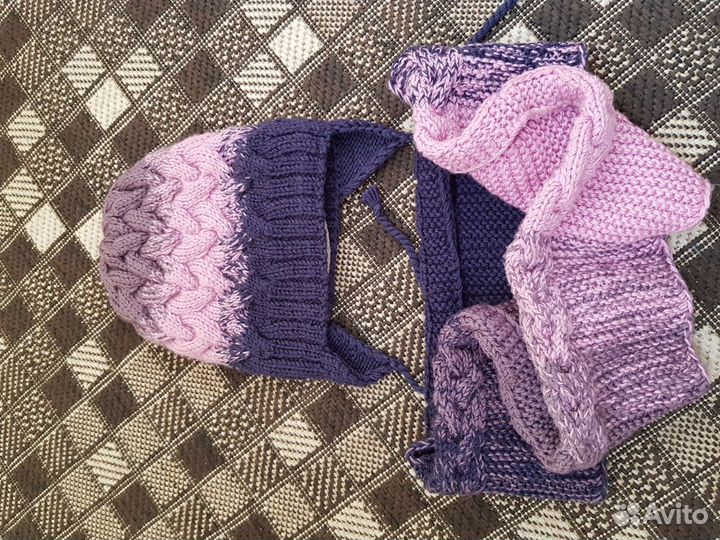 Комплект шапка и снуд зимний