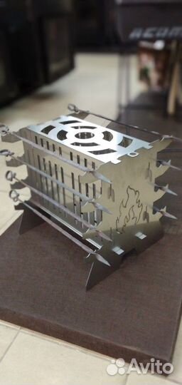 Эко-мангал вертикальный, из нержавеющей стали