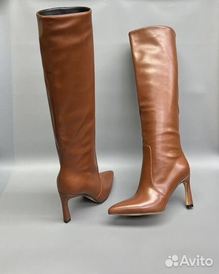 Сапоги ботфорты высокие из кожи