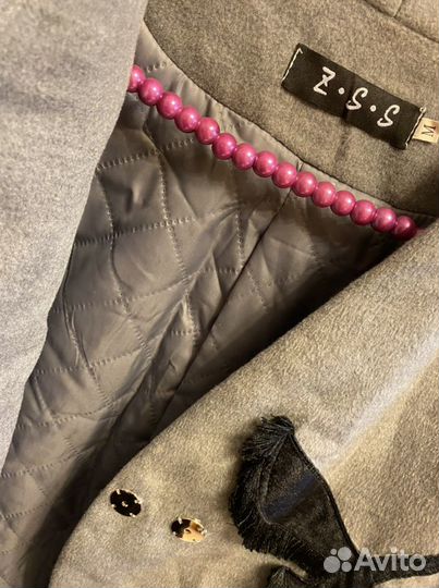 Пальто женское серое s