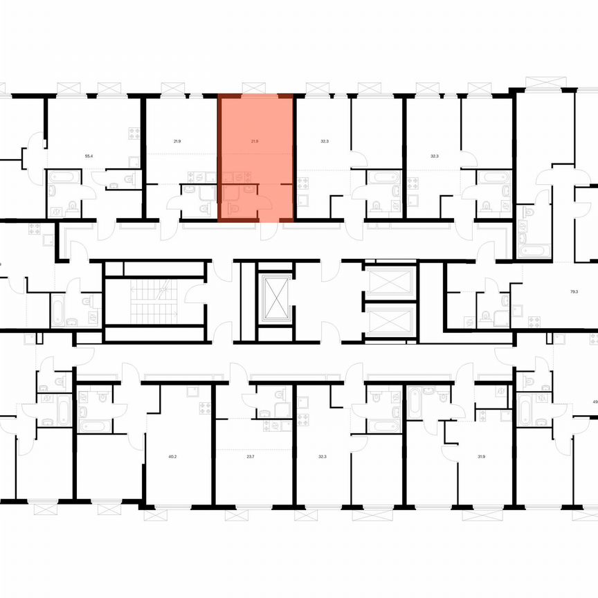 Квартира-студия, 21,9 м², 13/25 эт.