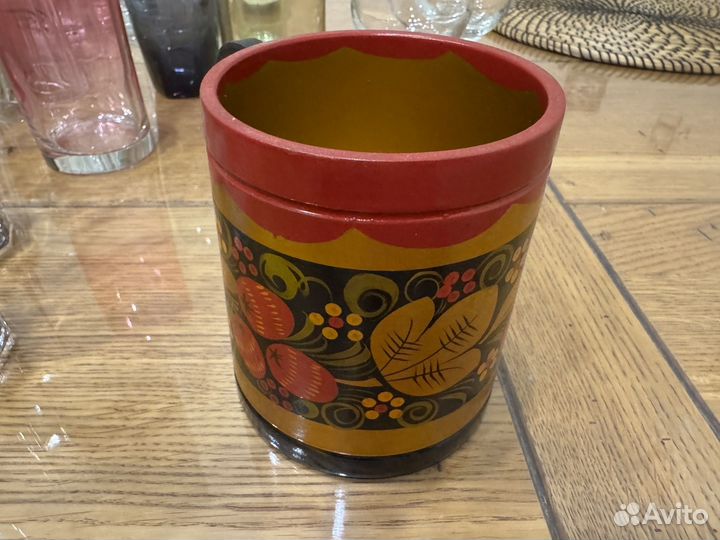 Кружка деревянная хохлома