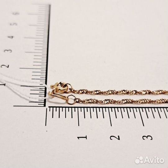 Золотая цепь 375 проба плетение Сингапур 41см