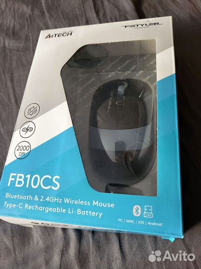 Мышь беспроводная Bluetooth A4Tech FB10CS blue