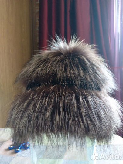 Шапка вязаная из песца