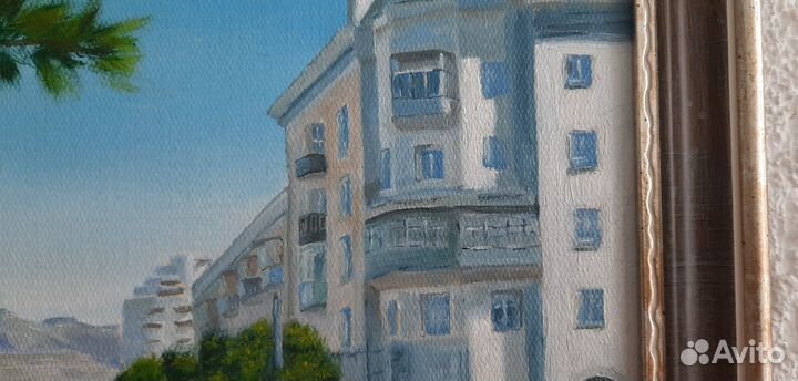 Картина масло подрам городской пейзаж Новороссийск