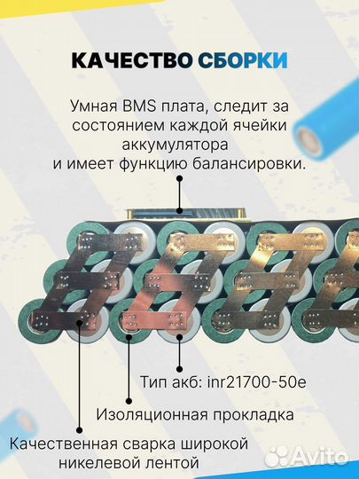 Аккумулятор kugoo v1 48v 15Ah