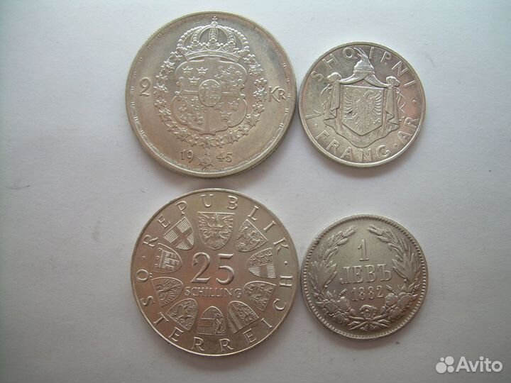 Франция,Албания,Эстония,Литва и др. серебро