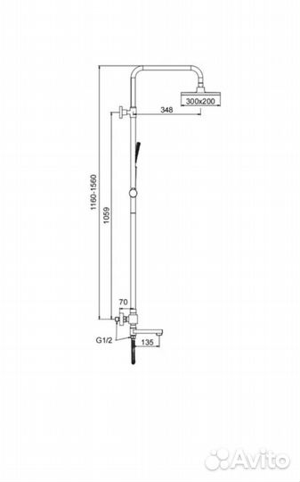 Душевая система с тропическим душем Frap f24007-6