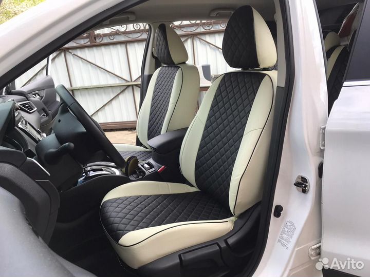 Чехлы на Кашкай J11 из Экокожи Ромб