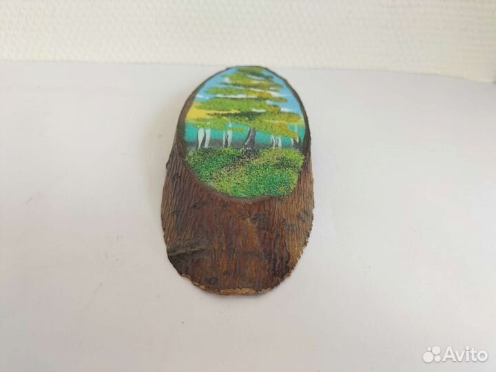 Картина на спиле дерева каменная крошка