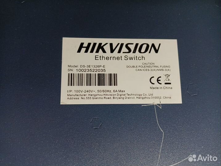 Hikvision DS-3E1326P-E POE48 24 порта управляемый