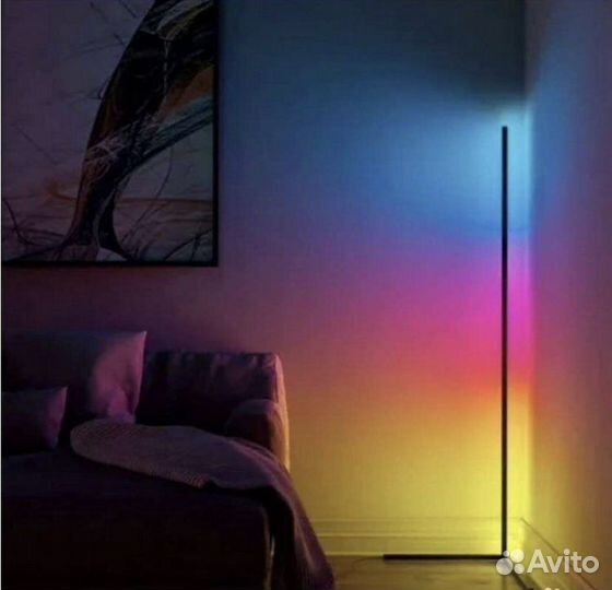 Торшер светодиодный RGB 150 см угловой