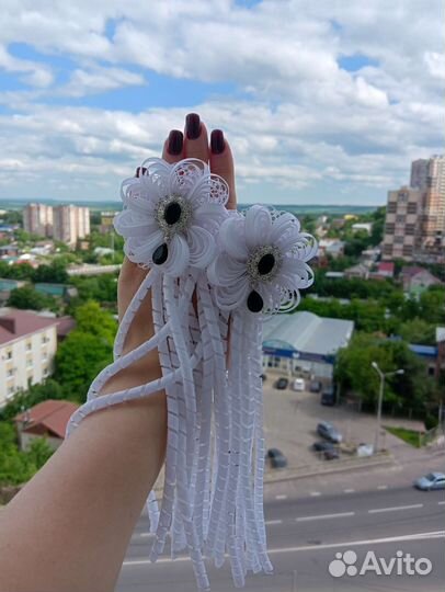 Банты для волос белые