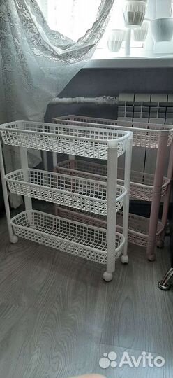 Пластиковая этажерка 1 шт в розовом цвете