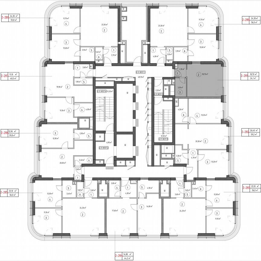 Квартира-студия, 23,7 м², 31/53 эт.