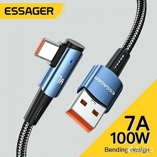 Essager 7A USB C кабель 90 градусов USB Type