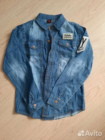Джинсовая рубашка детская