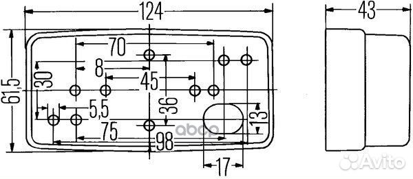 Фонарь габаритный желтый прямоугольнOmn DAF, MAN