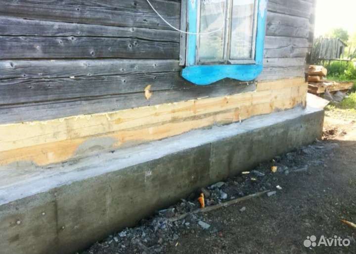 Замена сгнившего венца ремонт фундамента