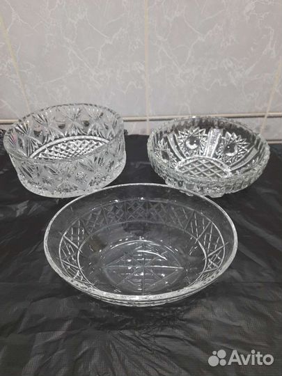 Хрусталь вазочки, салатники СССР, от 30р