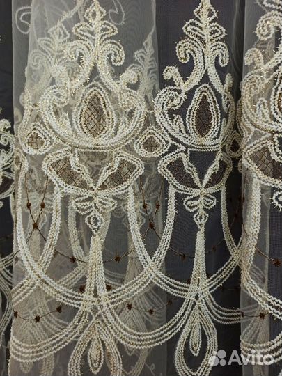 Тюль с вышивкой