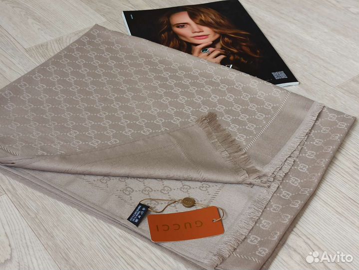 Палантин Кашемир Gucci бежевый 8 цв