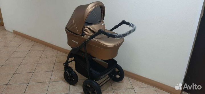 Коляска 3 в 1 Verdi sonic plus, золотой экокожа