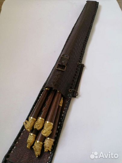 Шампура Звери с ручкой венге в колчане