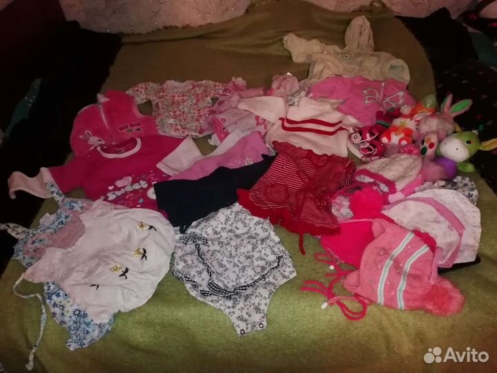 Детские вещи пакетом на девочку 56, 68, 74
