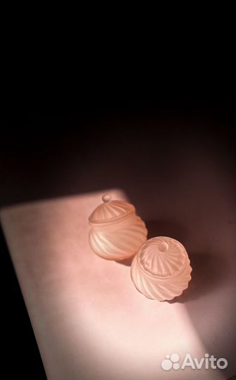 Баночки розовое стекло Европа винтаж