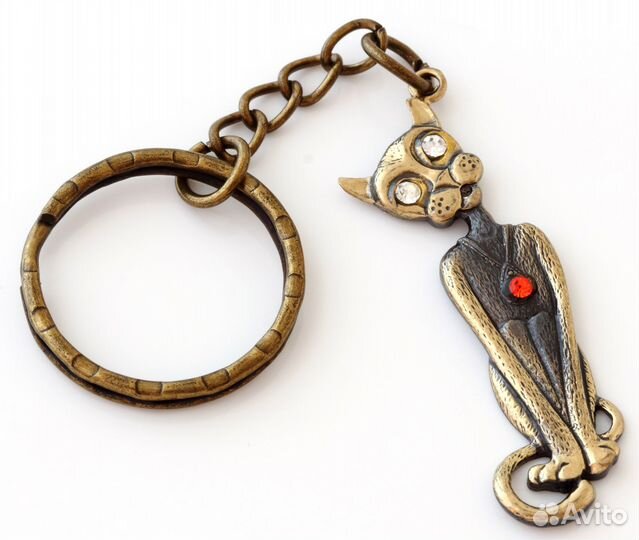 Брелок для ключей Кошка Сфинкс латунь