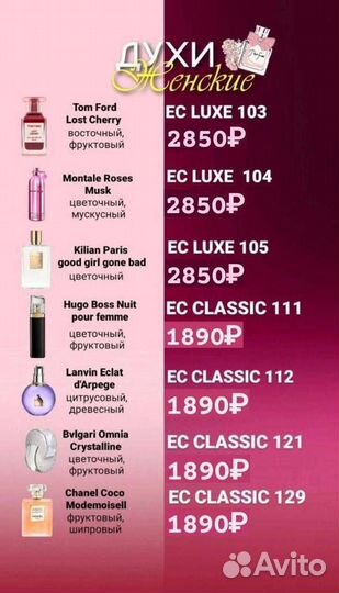 Духи парфюм женский