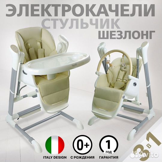 Стул для кормления-электрокачели-шезлонг Nuovita