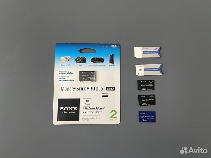 Карты памяти Sony Memory stick pro duo и адаптер