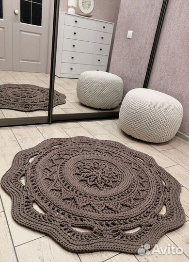 Ковёр новый, ручная работа, вязаный