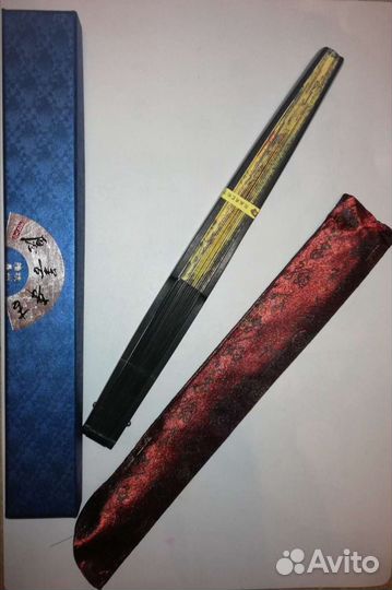 Китайский веер большой, бонусом чай