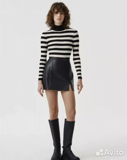 Юбка кожаная pull&bear xs