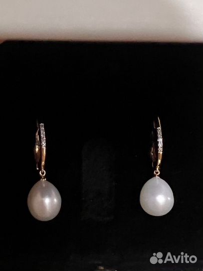 Серьги с бриллиантами и жемчугом
