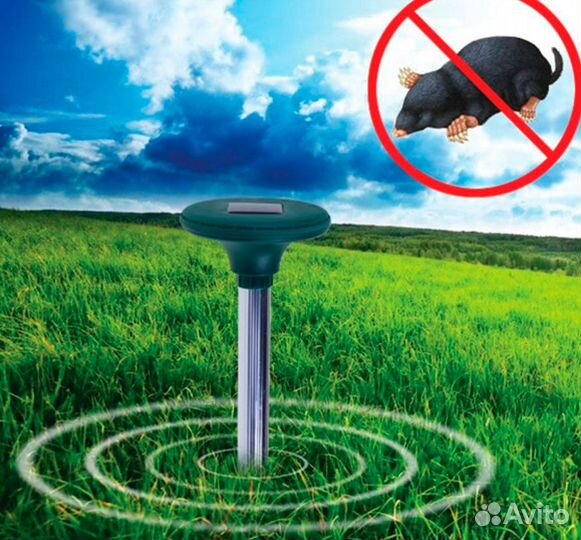 Отпугиватель на солнечной батарее от кротов