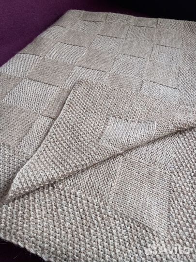 Шерстяной плед-покрывало ручной работы