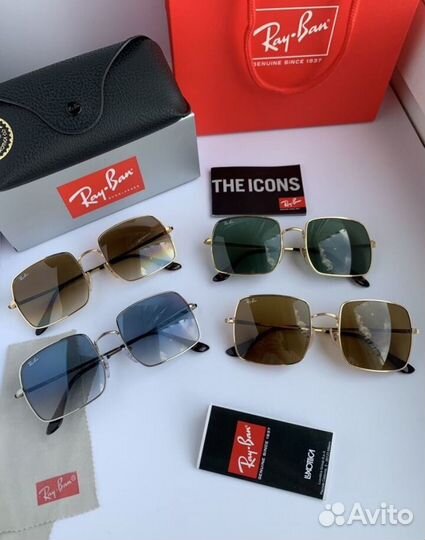 Очки ray ban square голубые